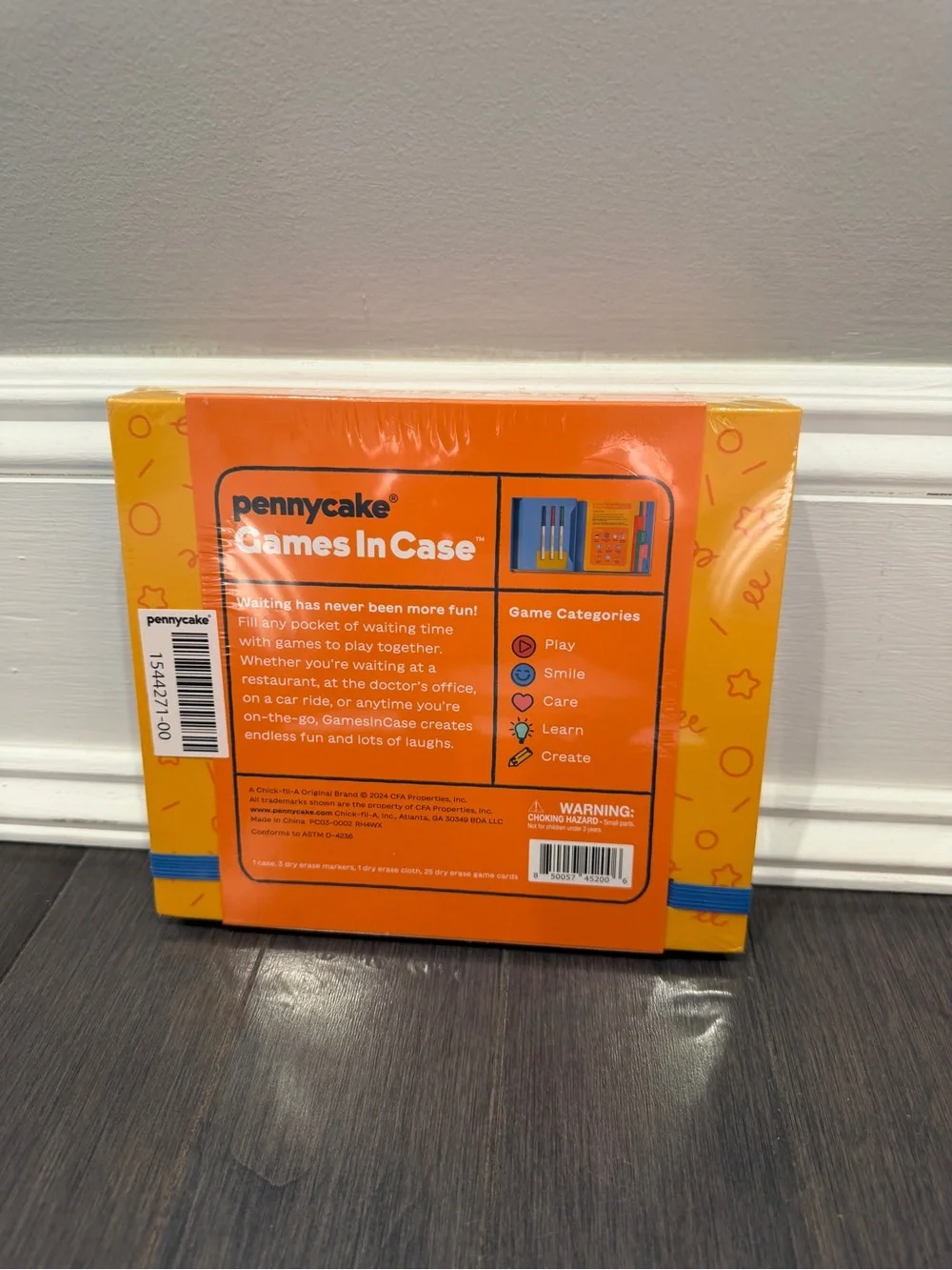 NWT Pennycake Games In Case Travel Activity Set - Orange Games on the Go Kids